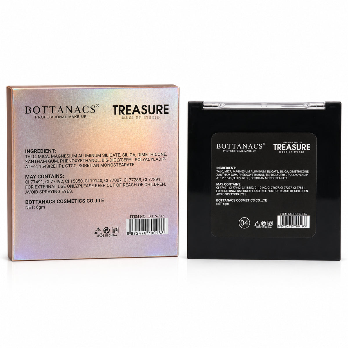 BOTTANACS Treasure 16 Colour Eyeshadow Palette – Shade 01 – product view 2